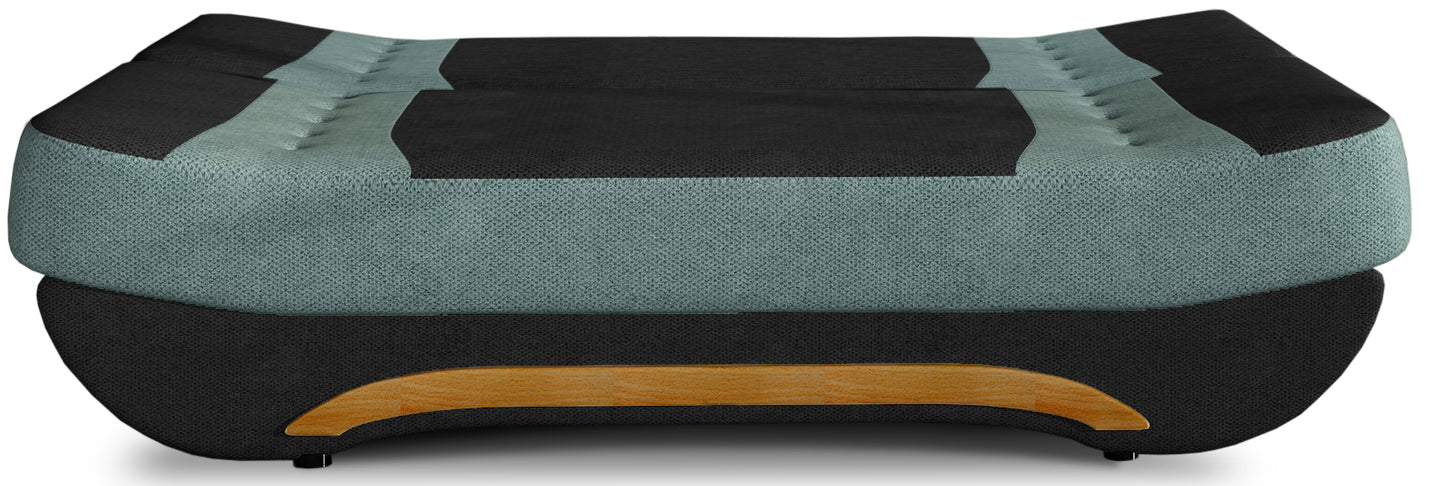 Wersalka Ewa II rozłożona – funkcja spania, Soro 100 czarny / Soro 34 jasnozielony