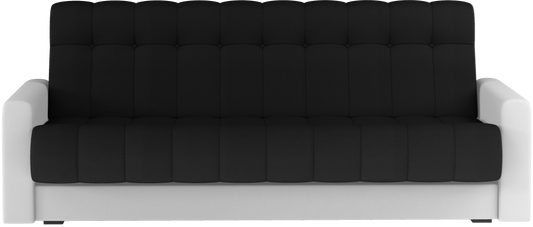 Wersalka Garett – front, tapicerka Sawana 14 czarny z białymi wstawkami Soft 17