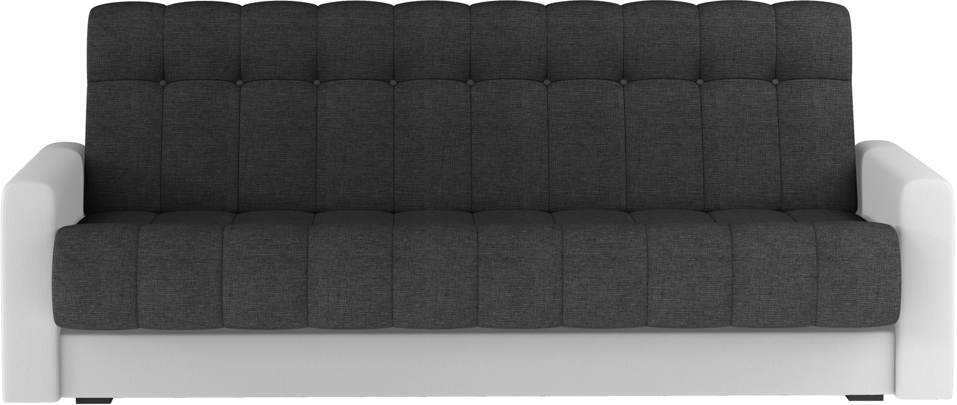 Wersalka Garett – przód, tkanina Sawana 05 ciemnoszary z bokami Soft 17 białymi, ujęcie frontalne