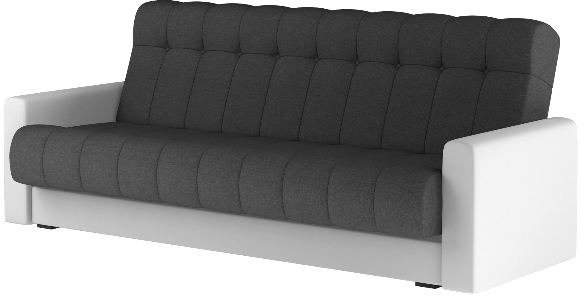 Wersalka Garett w aranżacji salonu, wariant ciemnoszary Sawana 05 z białymi bokami Soft 17