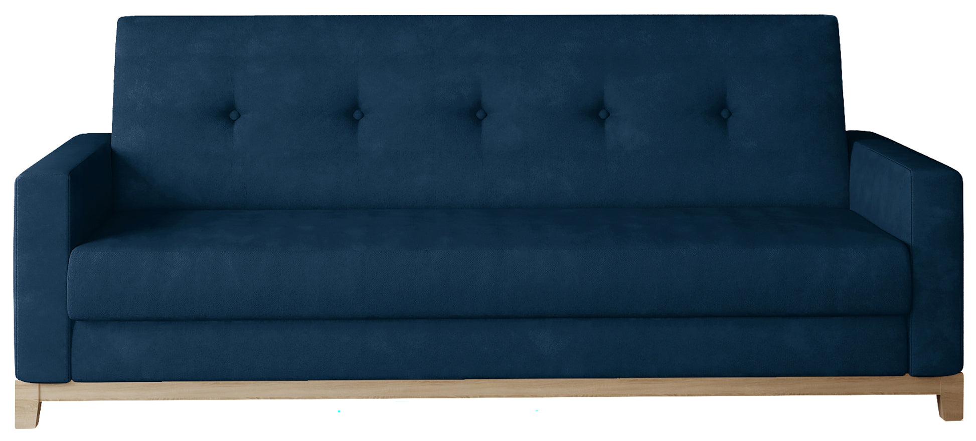 Wersalka Selene w kolorze Kronos 09 granatowy z drewnianymi nóżkami o prostym i eleganckim designie.