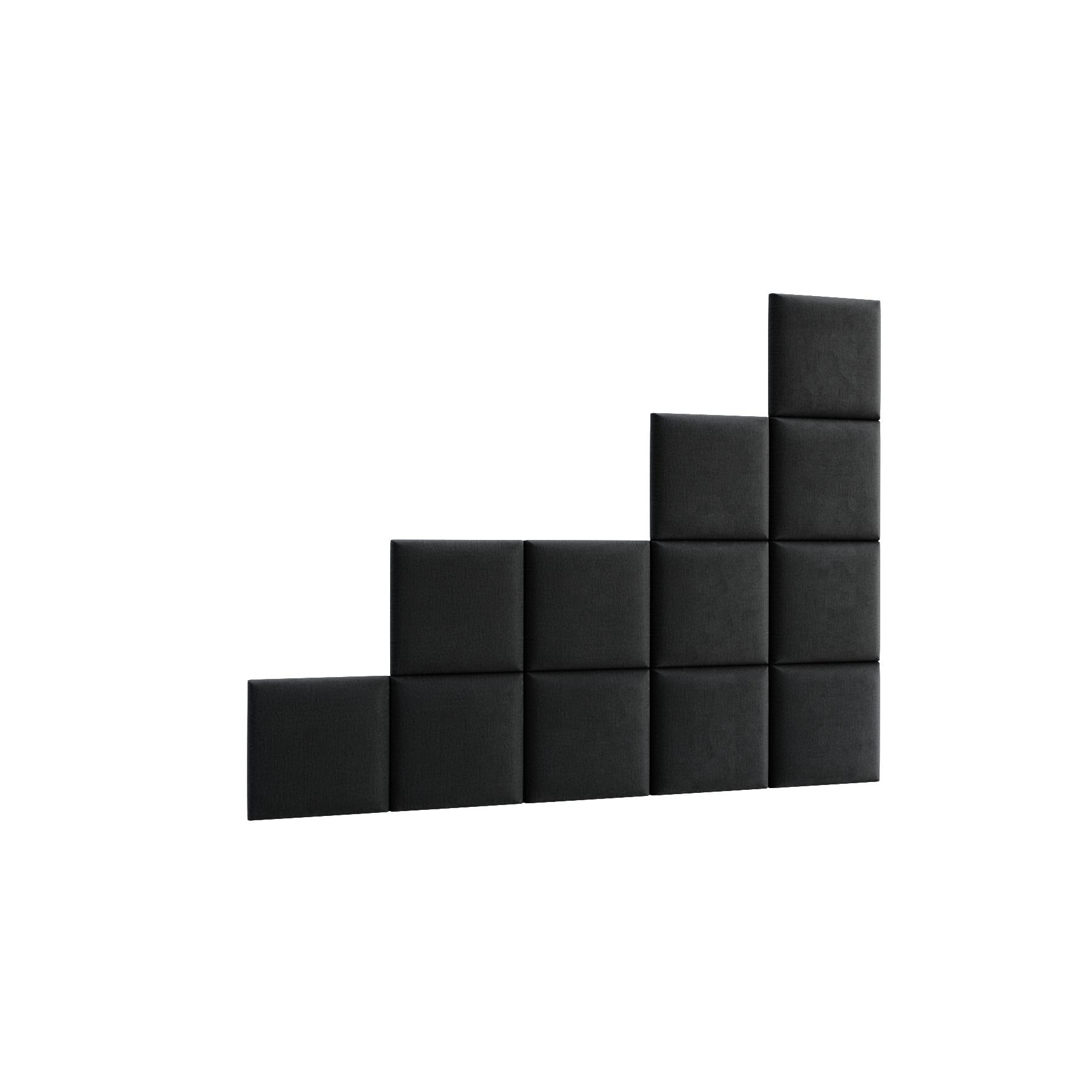 Prostokątny panel akustyczny Quadratta VII Monolith 84/97 z układem 5×4 kwadratowych modułów w naprzemiennym wzorze jasnoszarych i ciemnoszarych segmentów.