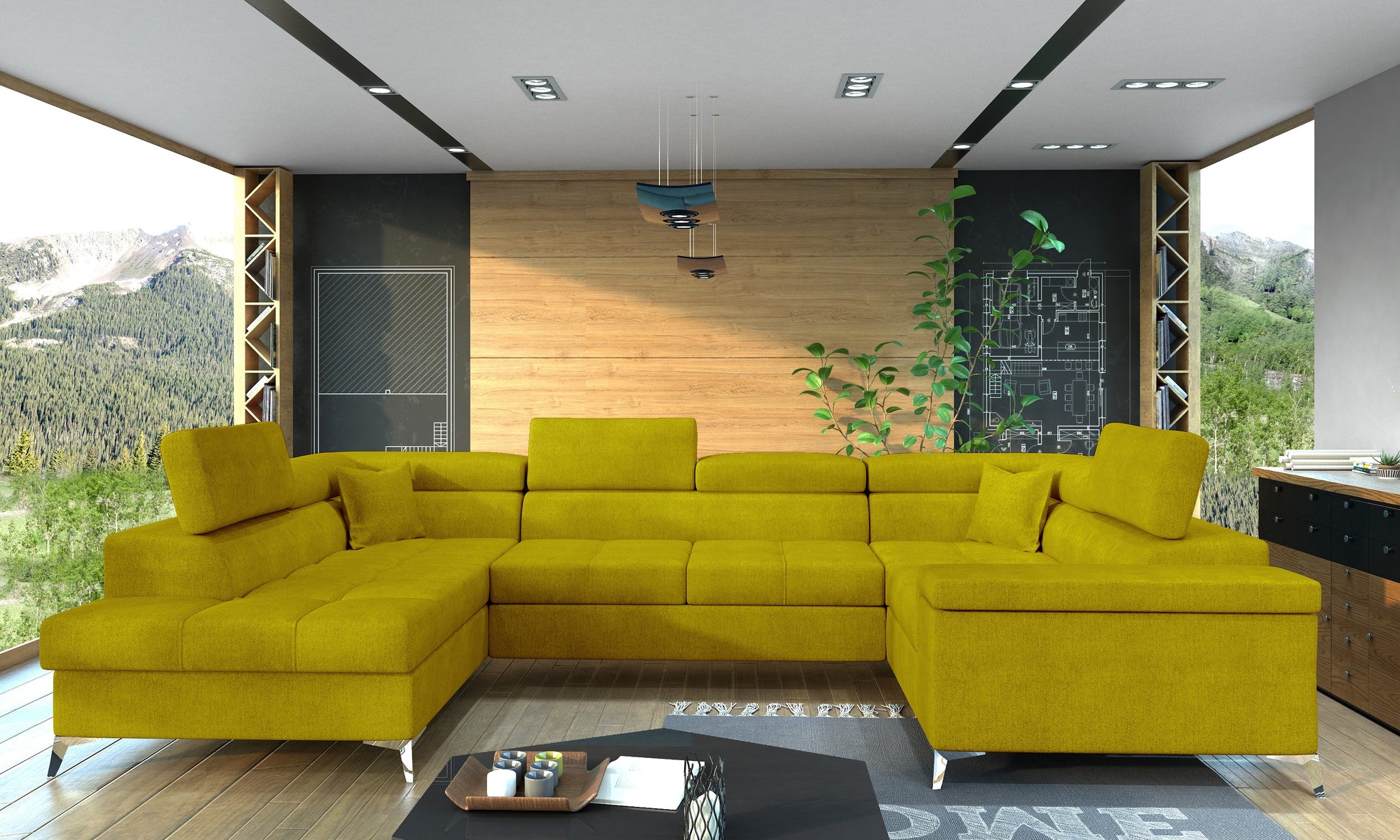 Designerski narożnik Thiago lewy wykonany z tkaniny Omega 68 prezentuje minimalistyczną bryłę, regulowane zagłówki oraz komfortowe siedziska. Funkcjonalny narożnik do rodzinnego salonu zapewnia wysoki komfort wypoczynku każdego dnia.