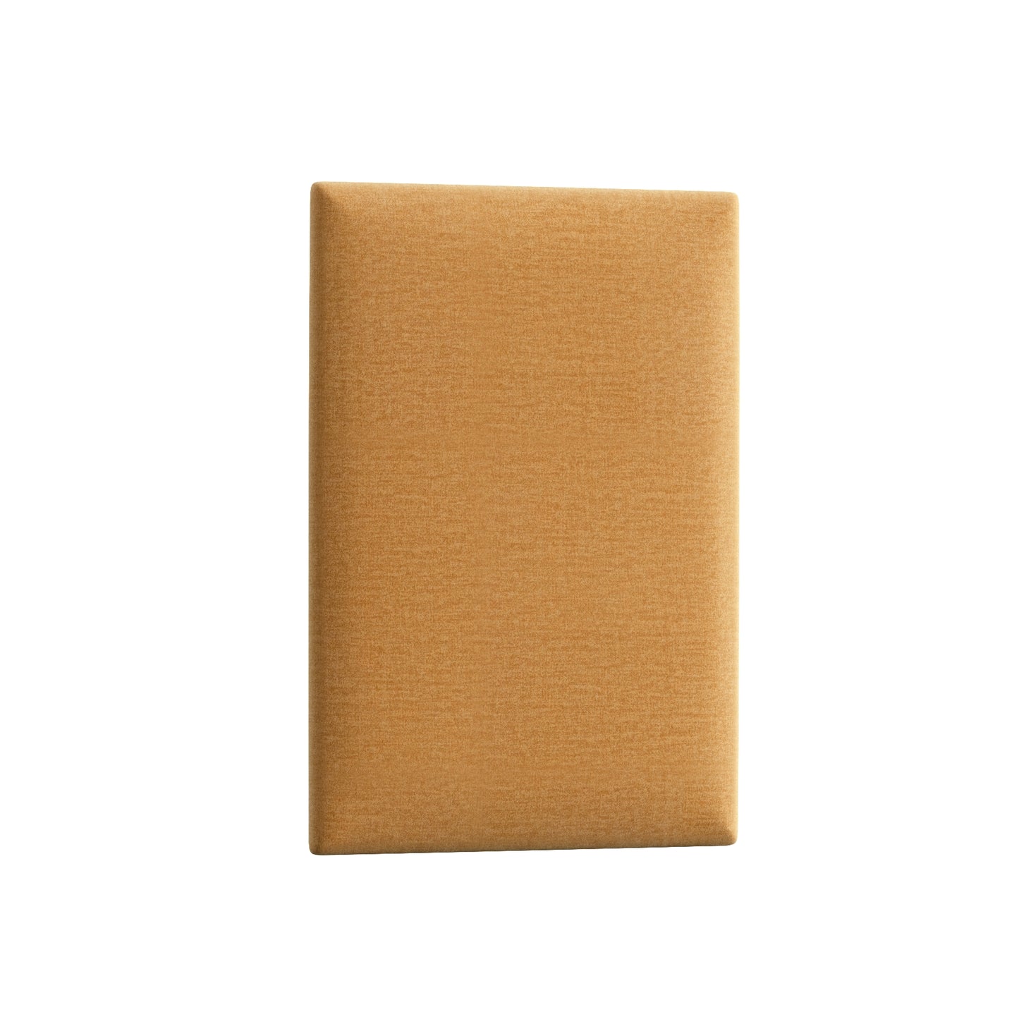 Prostokątny panel Quadratta VI Monolith 48 żółty – pojedynczy, pionowy panel tapicerowany tkaniną w ciepłym odcieniu żółtego na białym tle, eksponujący gładką fakturę materiału.